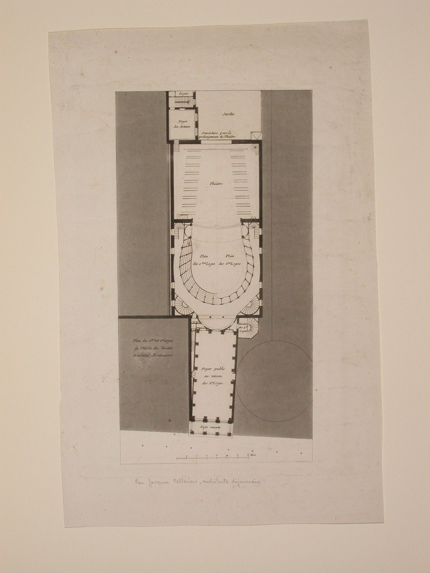 Plan for the Theâtre des variétés, Boul. Montmartre, Paris