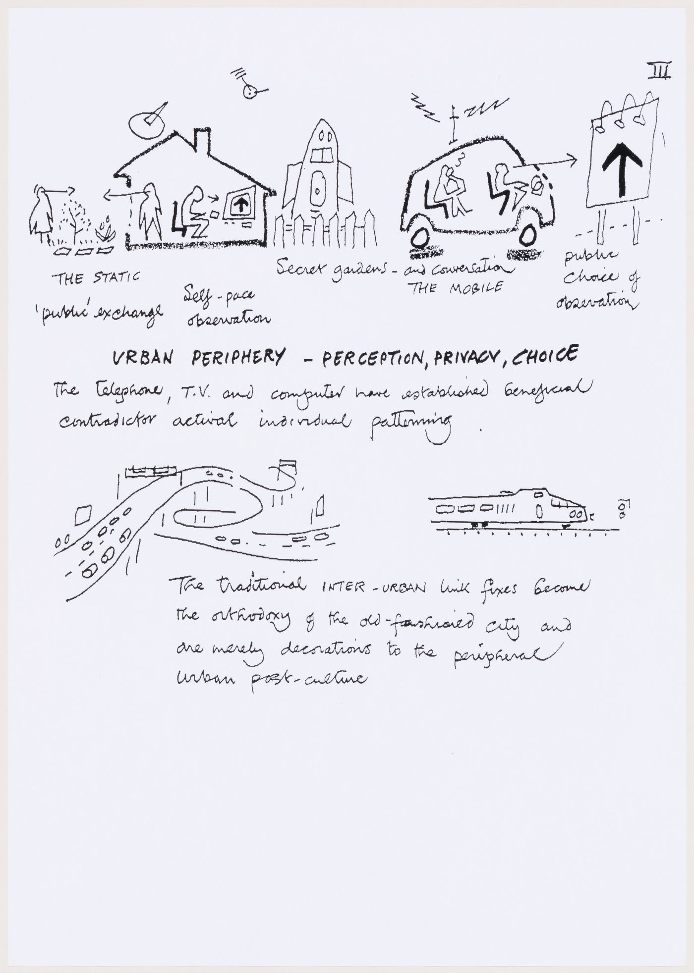 Sketches and notes about the "urban periphery" from the project file "Venic"
