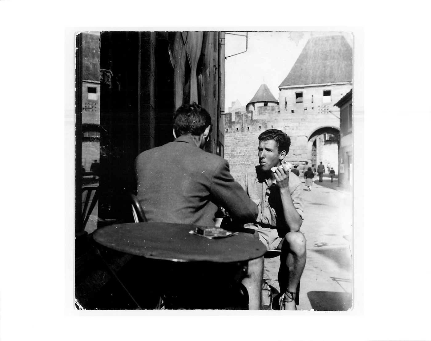 Guy Desbarats and Arthur Erickson in Carcassonne, France