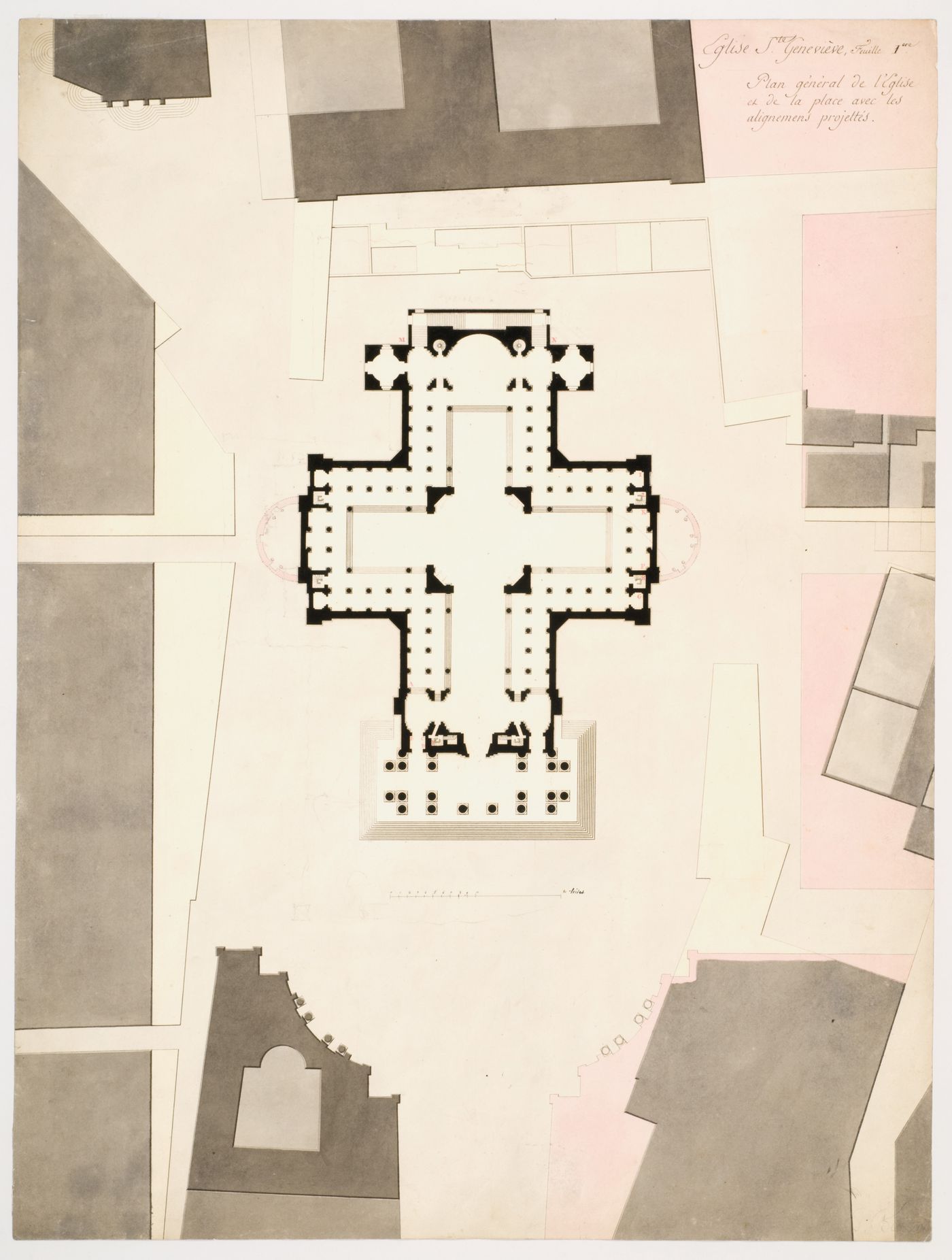 Projected alterations to Ste-Genevieve, Paris, plan