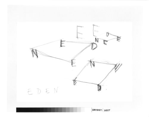 Sketch axonometrics, a sketch perspective and sketches for the E,D,E,N, Pavilion, Rheinfelden, Switzerland