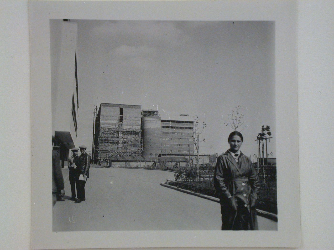 Exterior view of the All-Union Electro-Technical Association adminstration building under construction, Moscow