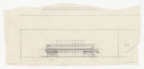 Principal elevation for a theatre for the reconstruction of the Hofplein (city centre), Rotterdam, Netherlands