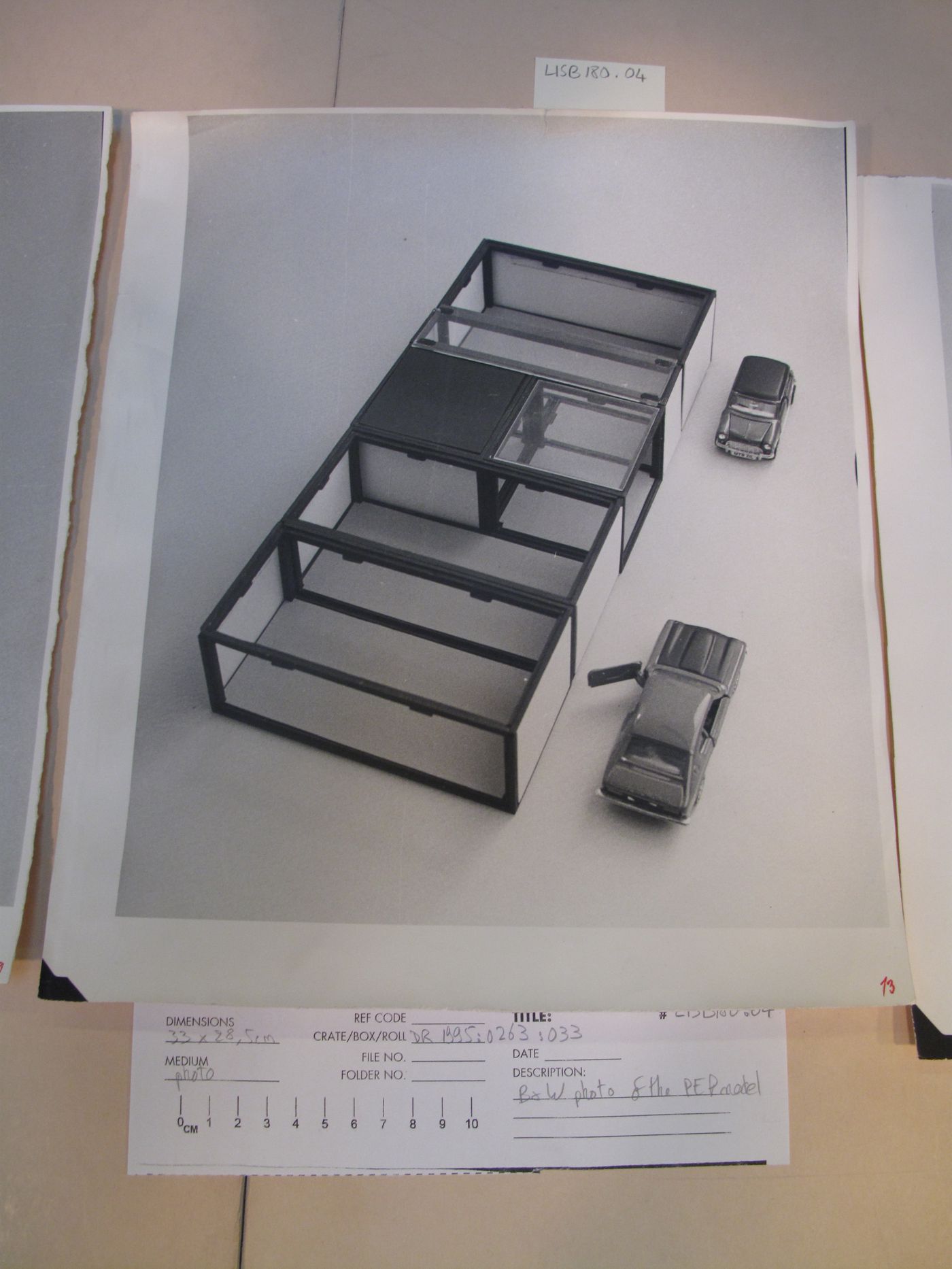 McAppy: view of elements from the model for the Portable Enclosures Programme (attached portable enclosures with two cars)