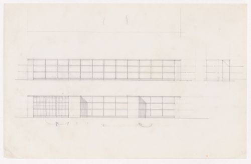 Principal and side elevations, possibly for an engineering building for Illinois Institute of Technology