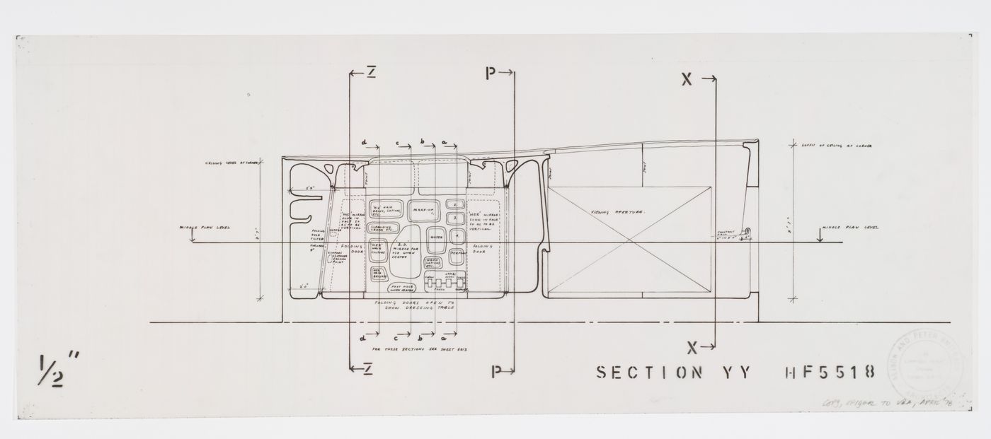 Section YY for the bedroom, House of the Future, Daily Mail Ideal Homes Exhibition, London, England