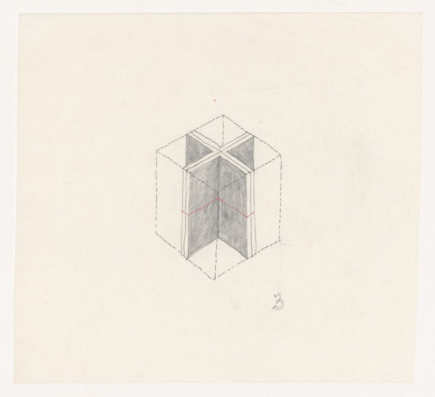 Axonometric sketch for House VI, Cornwall, Connecticut