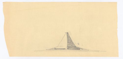 Sketched elevation, North Christian Church, Columbus, Indiana