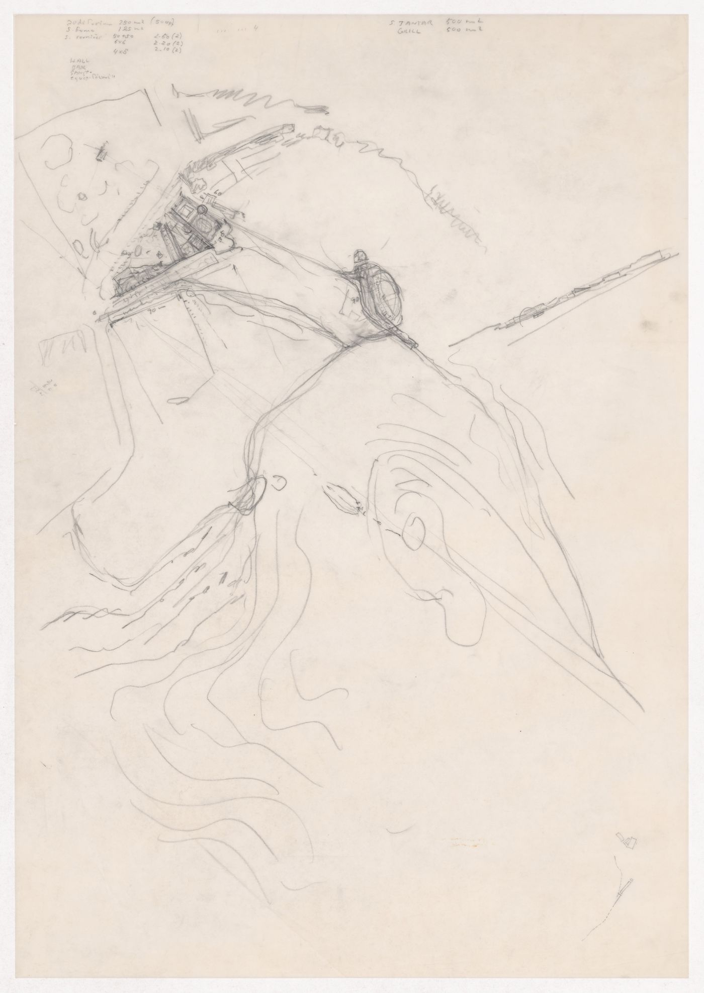 Sketch site plan for Monte Picoto, Braga, Portugal