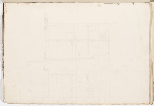 Project no. 9 for a country house for comte Treilhard: Partial plan and section