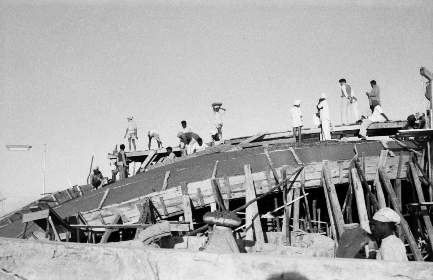 Vue du State Trading Corporation Pavilion en construction, World Agriculture Fair, New Delhi, Inde