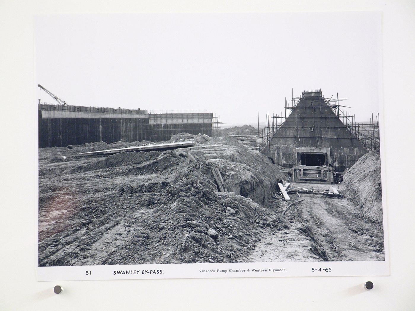 View of Vinson's Pump Chamber and western flyunder, during construction of the Swanley Bypass, England