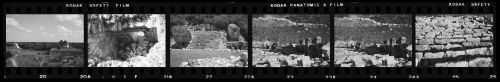 Strip of negatives of ruin, Chichen Itza, Mexico