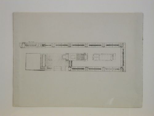 Photograph of a second floor plan for the Building of Industry, Sverdlovsk, Soviet Union (now Ekaterinburg, Russia)