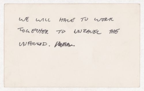 We will have to work together to unravel the unfound