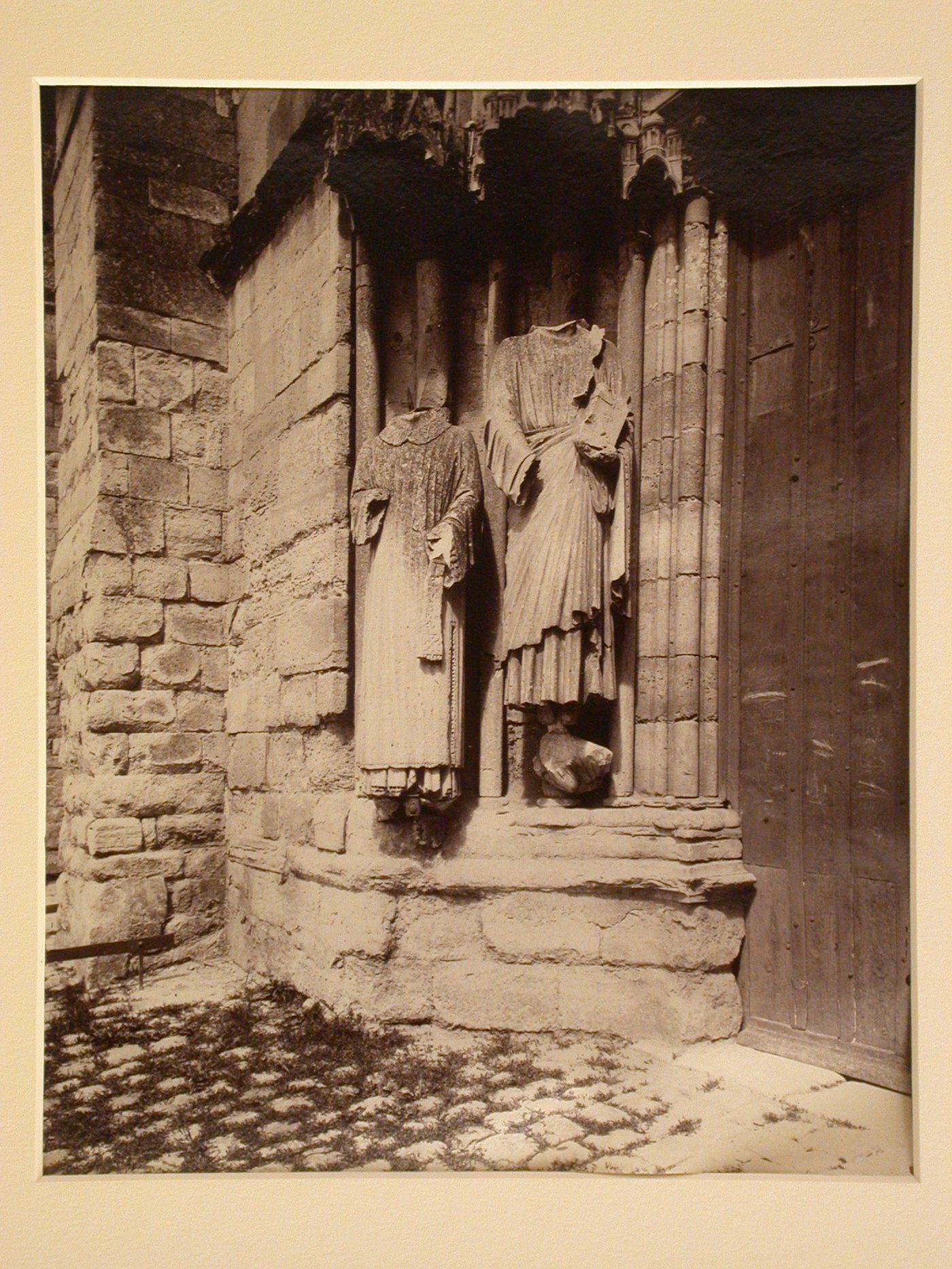 Detail of jamb figures of church, Longpont, France