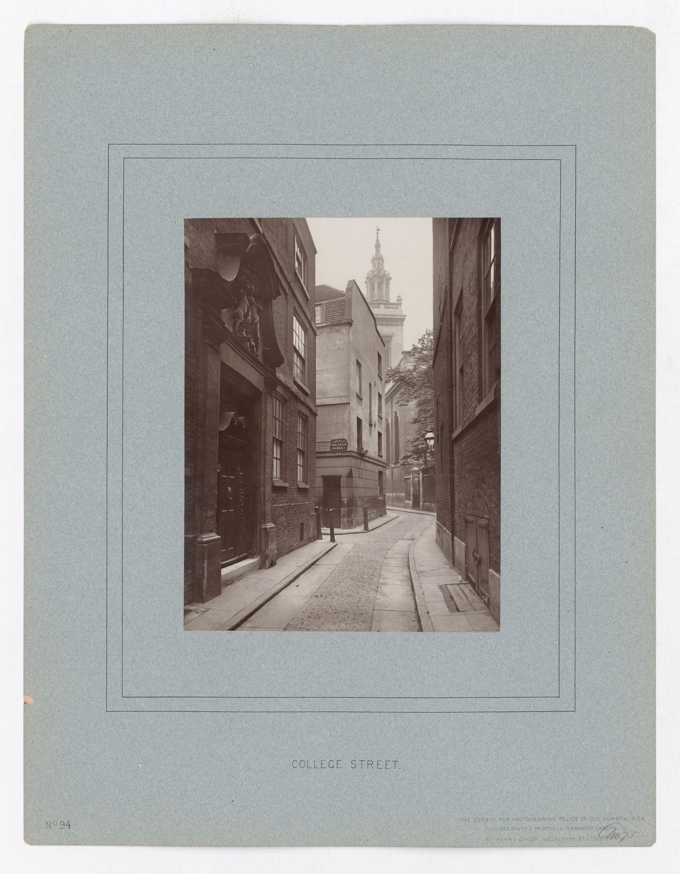 College Street with Church of St. Michael Paternoster Royal, London