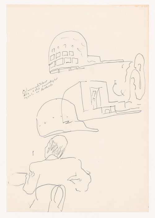 Sketches with notes for Concurso, Block 121, Schlesisches Tor [Competition for Schlesisches Tor residential complex], Berlin, Germany