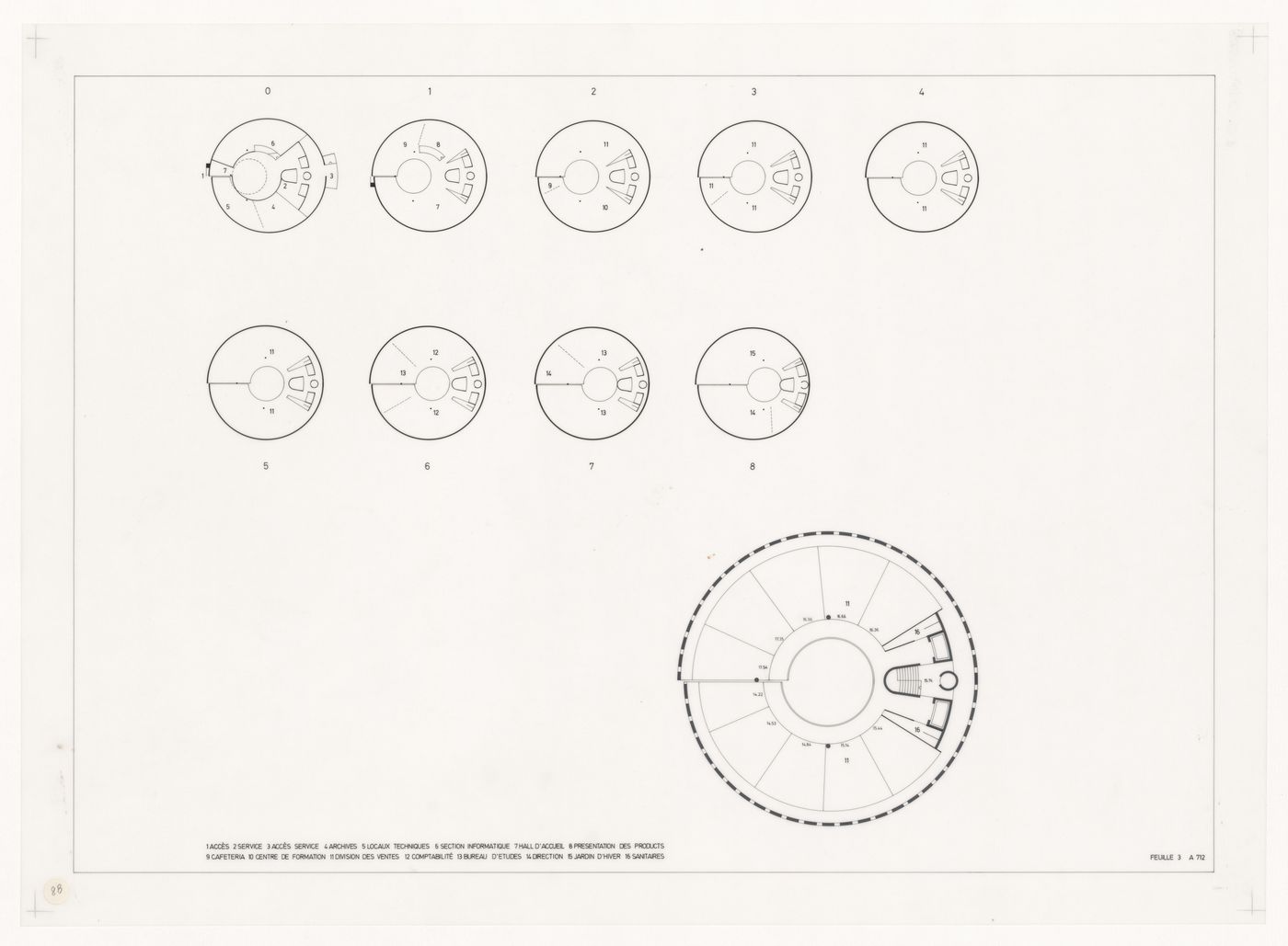 Plans for Sede da Companhia Dom [Dom Company Headquarters], Cologne, Germany