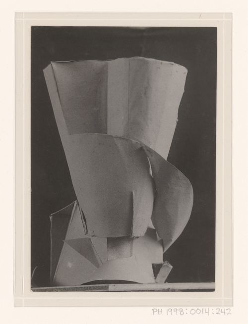 Photographs of student model on the topic "Finding a Voluminous Form of Set Configuration (Inverted Cone)" for the "Space" course at the Vkhutemas (Higher State Artistic Technical Studios), Moscow