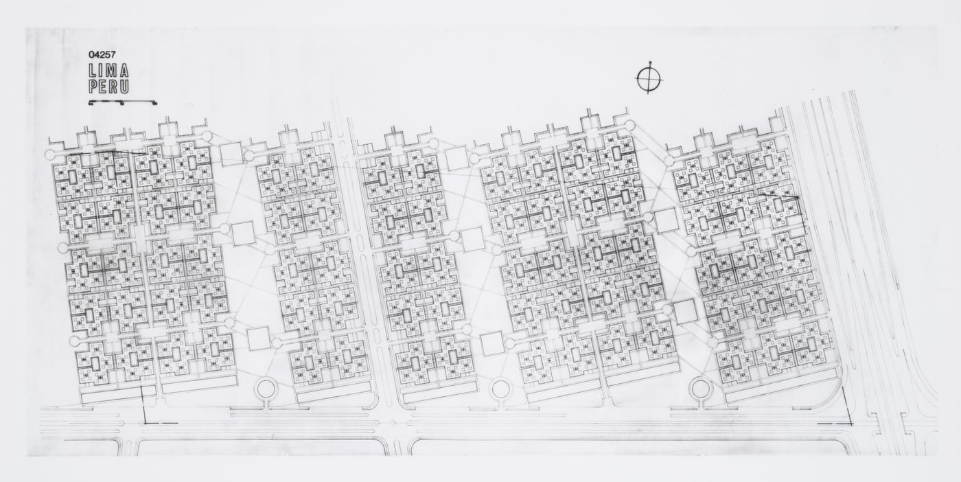 Previ Proyecto Experimental de Vivienda, Lima, Peru: view of site plan