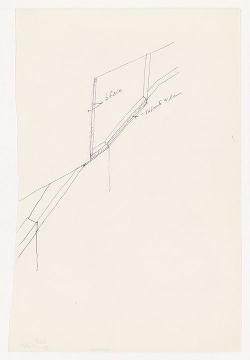 Sketch detail with annotations for Banco Borges & Irmão II [Borges & Irmão bank II], Vila do Conde, Portugal