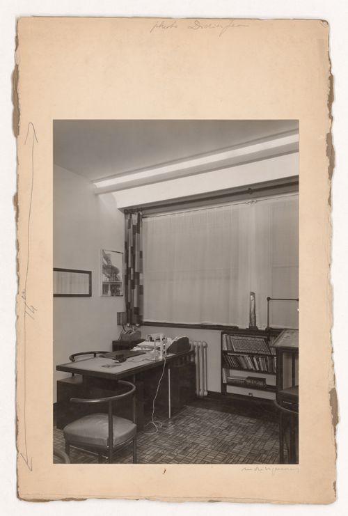 Interior view of architect's office showing desk, Agence Mallet-Stevens, rue Mallet-Stevens, 16th arrondissement, Paris, France