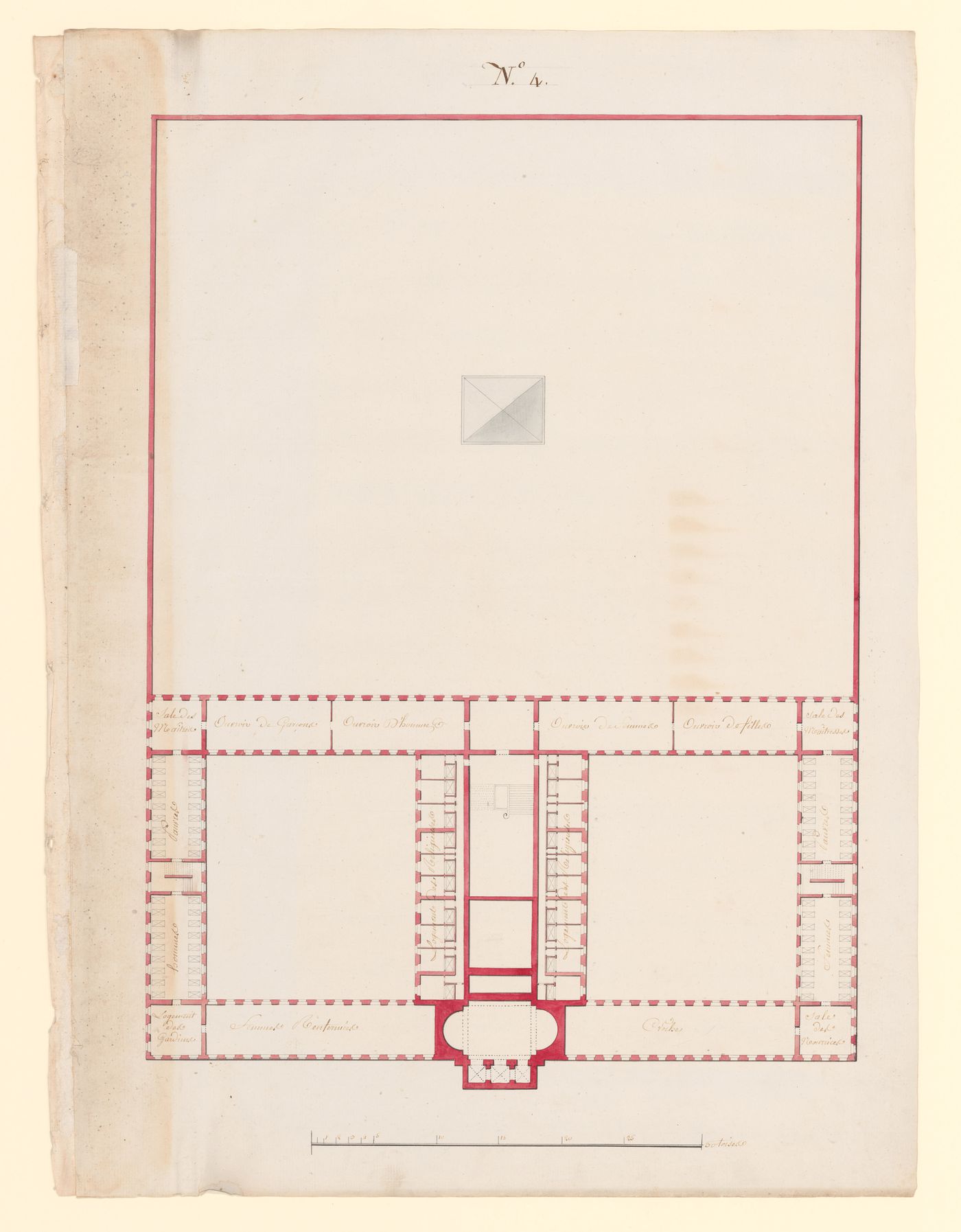 Project for Hotel Dieu, 3rd floor plan