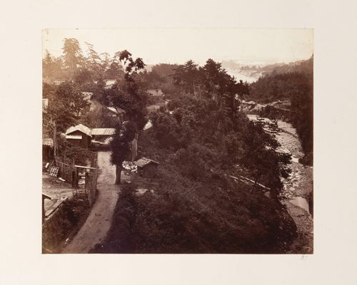 View of a village, a road and a river, near Kobe, Japan