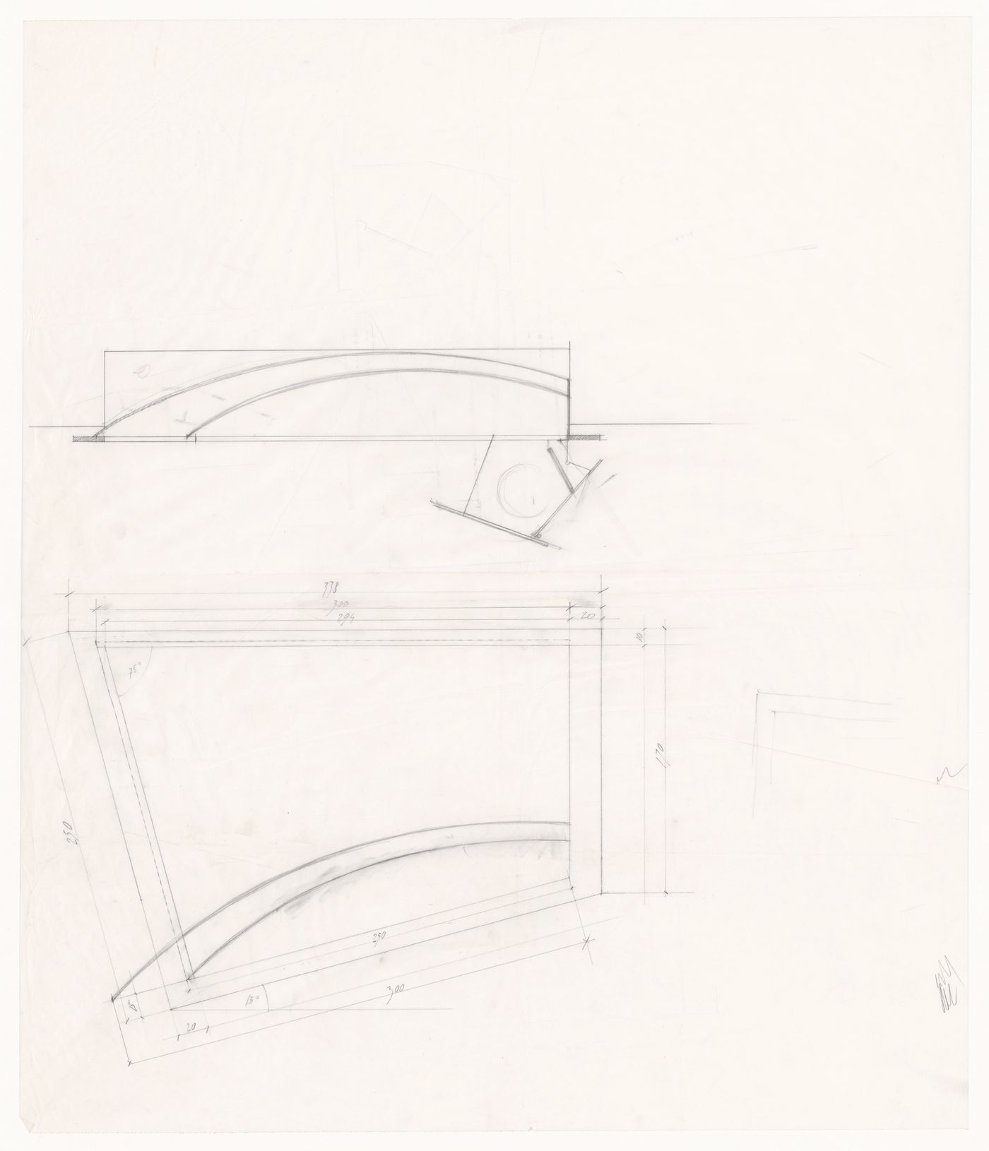 Section and plan for Casa Frea, Milan, Italy
