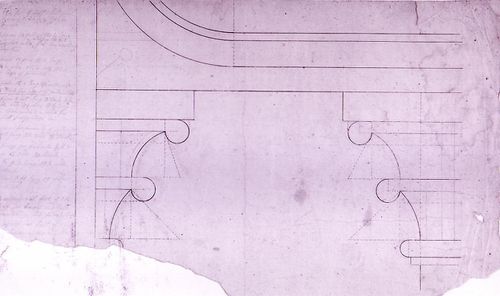 Section for decorative drop details [?] for the tribune for Notre-Dame de Montréal