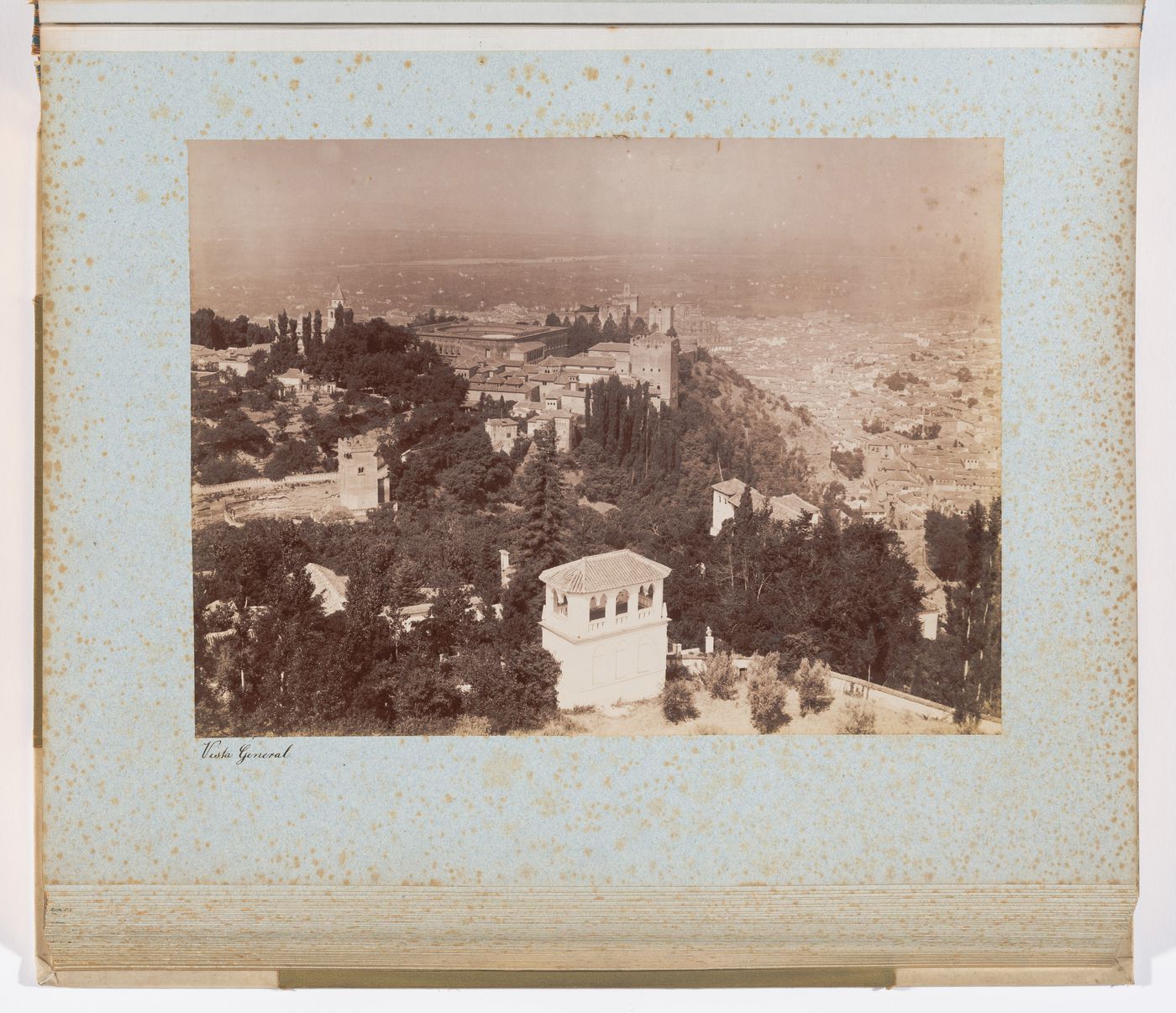 View of Generalife, Alhambra, and Granada in the distance, from the Seat of the Moor, Alhambra, Granada, Spain
