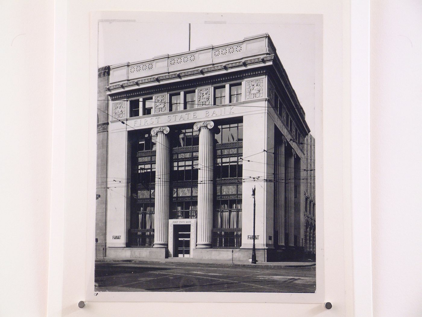 View of the principal façade of the First State Bank, Griswold and Lafayette Streets, Detroit, Michigan