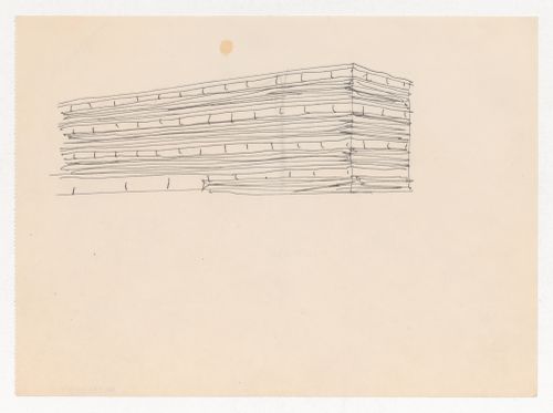 Sketch elevation for a campus building for Illinois Institute of Technology