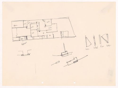 Sketch plan and details for Habitação Dr. Júlio Gesta, Matosinhos, Portugal