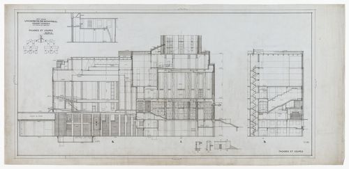 Façades et coupes pour les pavillons K et L, Pavillon principal et campus, Université de Montréal