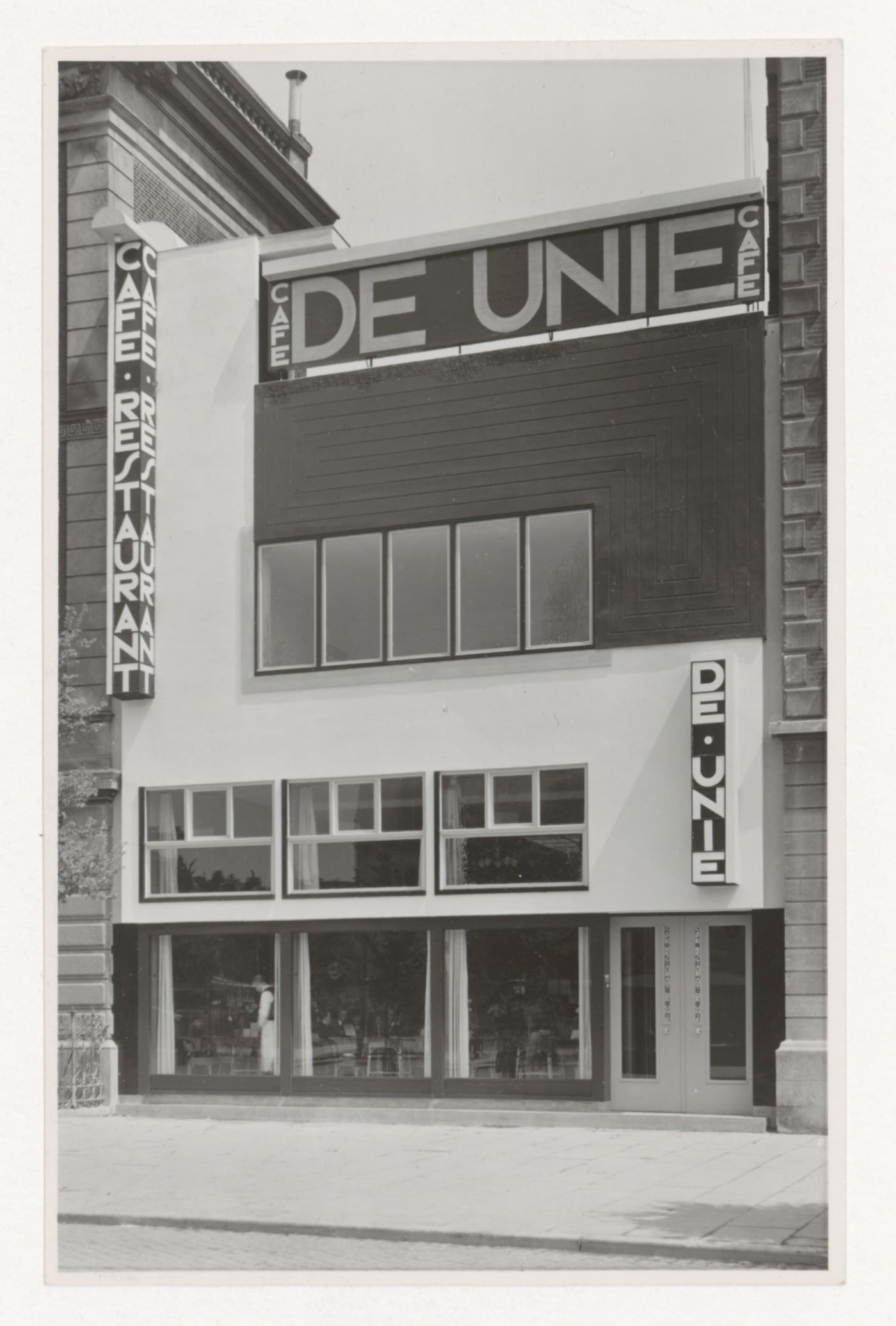 View of the principal façade of Café de Unie, Rotterdam, Netherlands