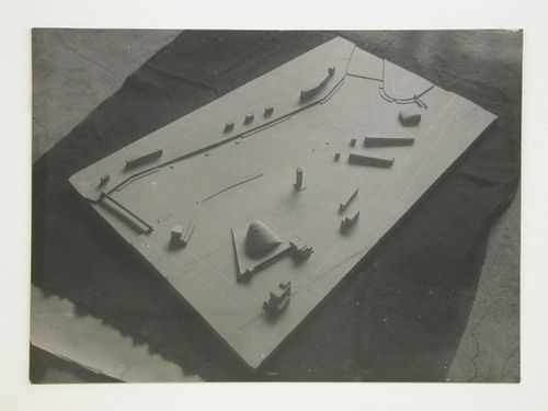 Photograph of a site model for an All-Union Palace of the Arts, Moscow