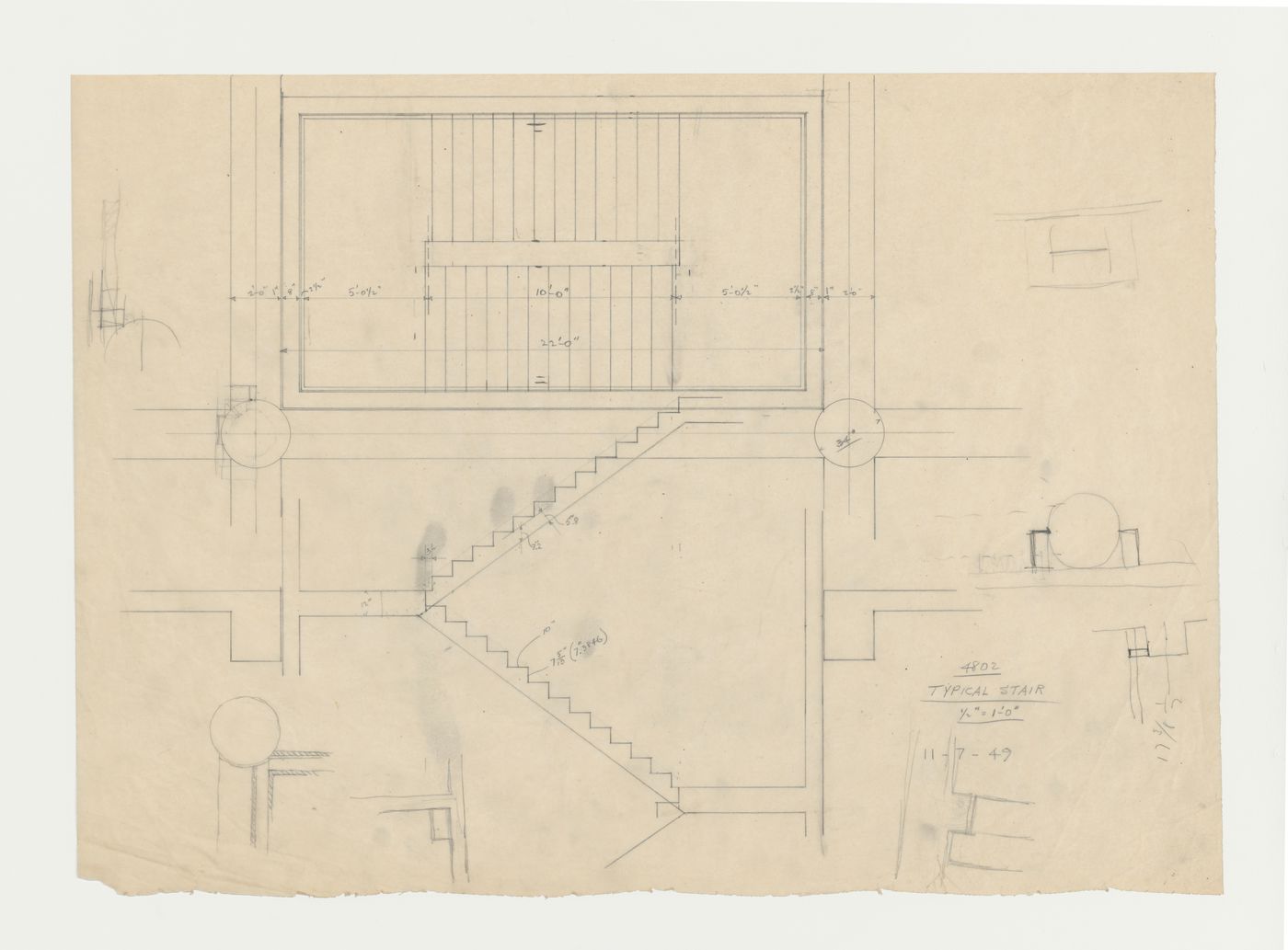 Plan d'un escalier typique, Imprimerie Nationale du Canada, Hull, Québec, Canada