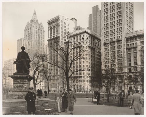 View northeast from Madison Square, 5th Ave and Broadway, New York City, New York