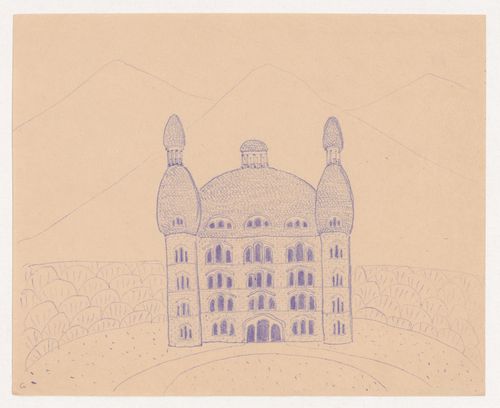 Front elevation of a project for a castle