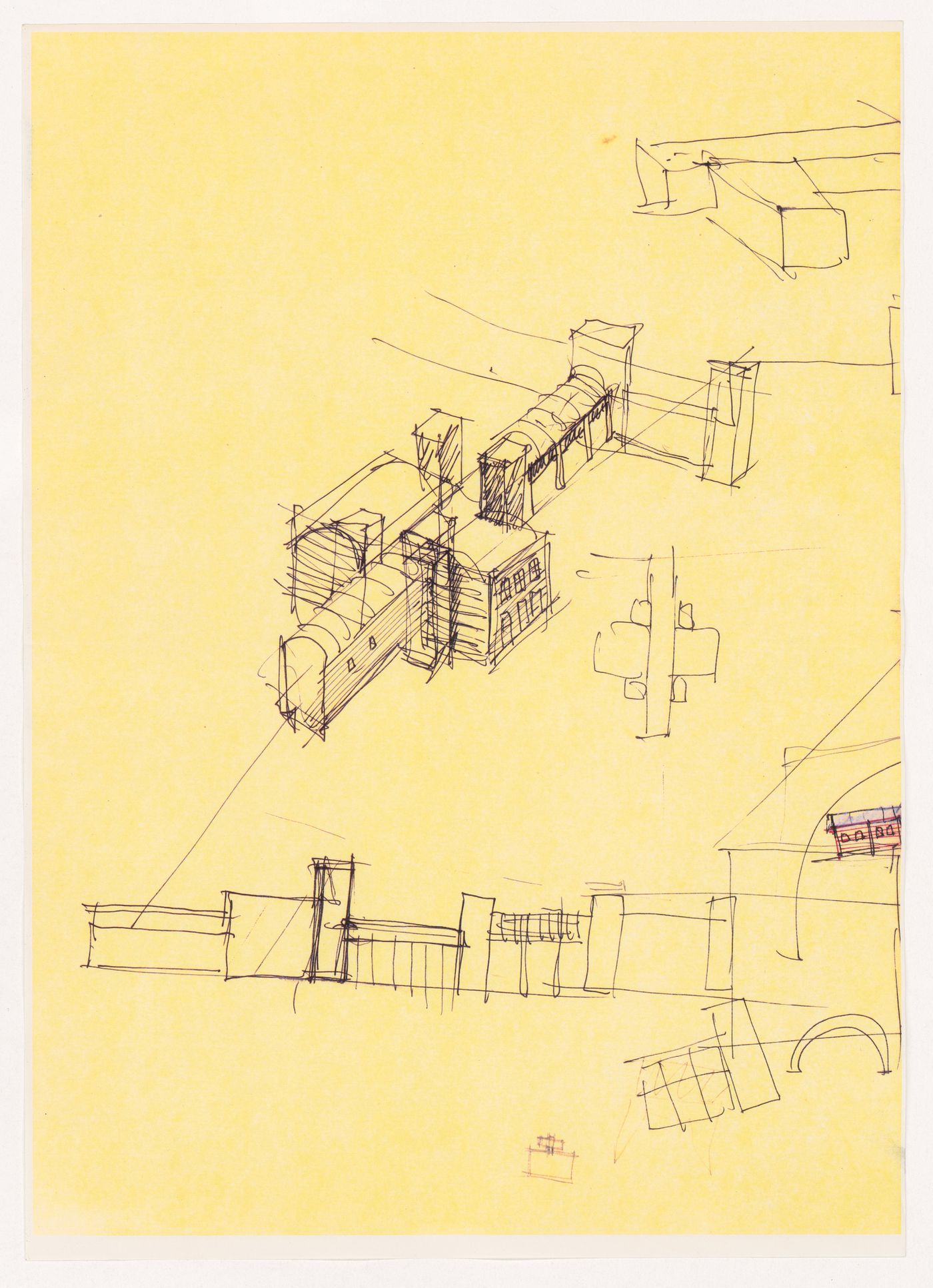 Sketches for Fabbrica attrezature ospedaliere a Sysran, Soviet Union (now Russia)