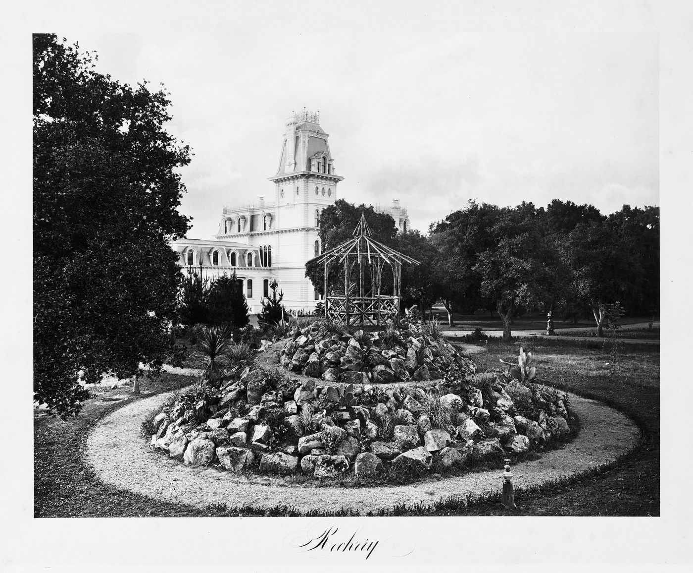 View of the rock garden, Thurlow Lodge, Menlo Park, California