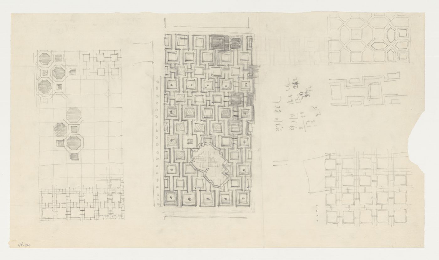 Paving pattern studies for the 1918-1925 design for Gustaf Adolfs torg [square], Göteborg, Sweden