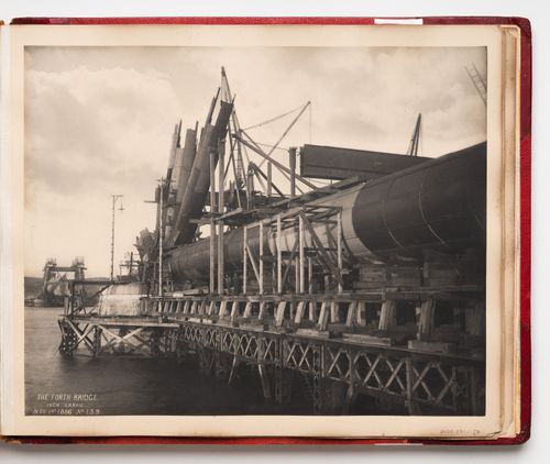 View of the Forth Bridge under construction, Firth of Forth, Scotland, United Kingdom
