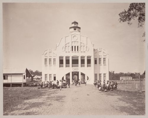 View of Uttaradit railway station, Uttaradit Province, Siam (now Thailand)