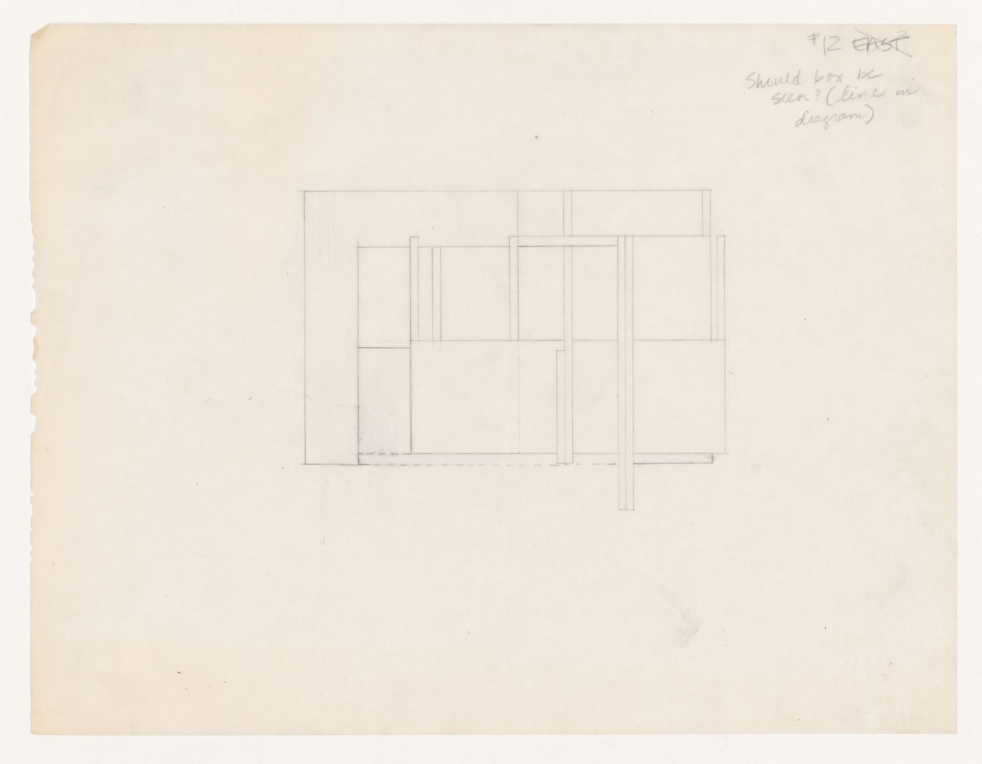 Sketch elevation with note for House VI, Cornwall, Connecticut