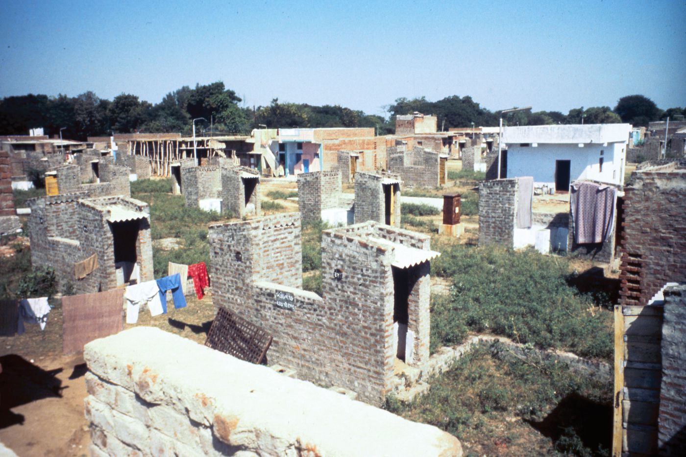 View of Aranya township during construction of sanitary installation used for the Human Settlement Training Package "Package 2: Affordable Urban Design"