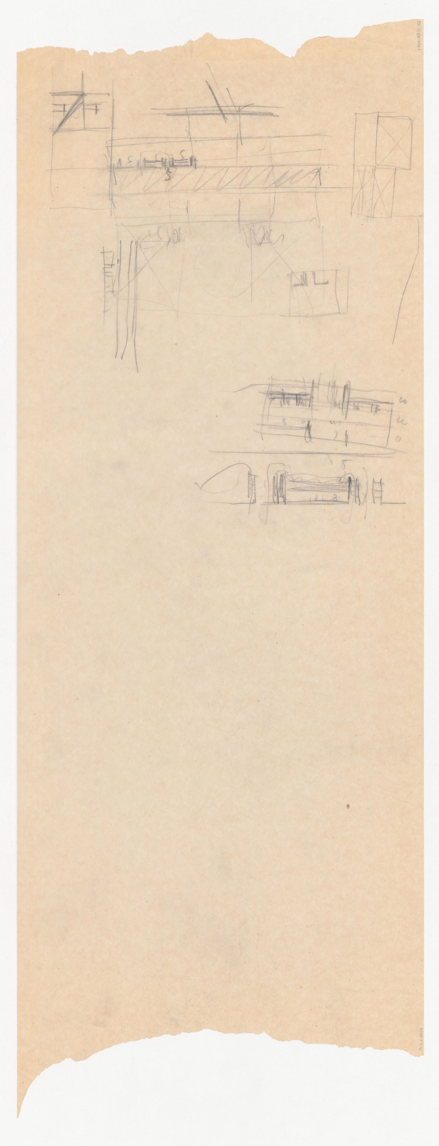 Sketch elevations for the Congress Hall Complex, The Hague, Netherlands