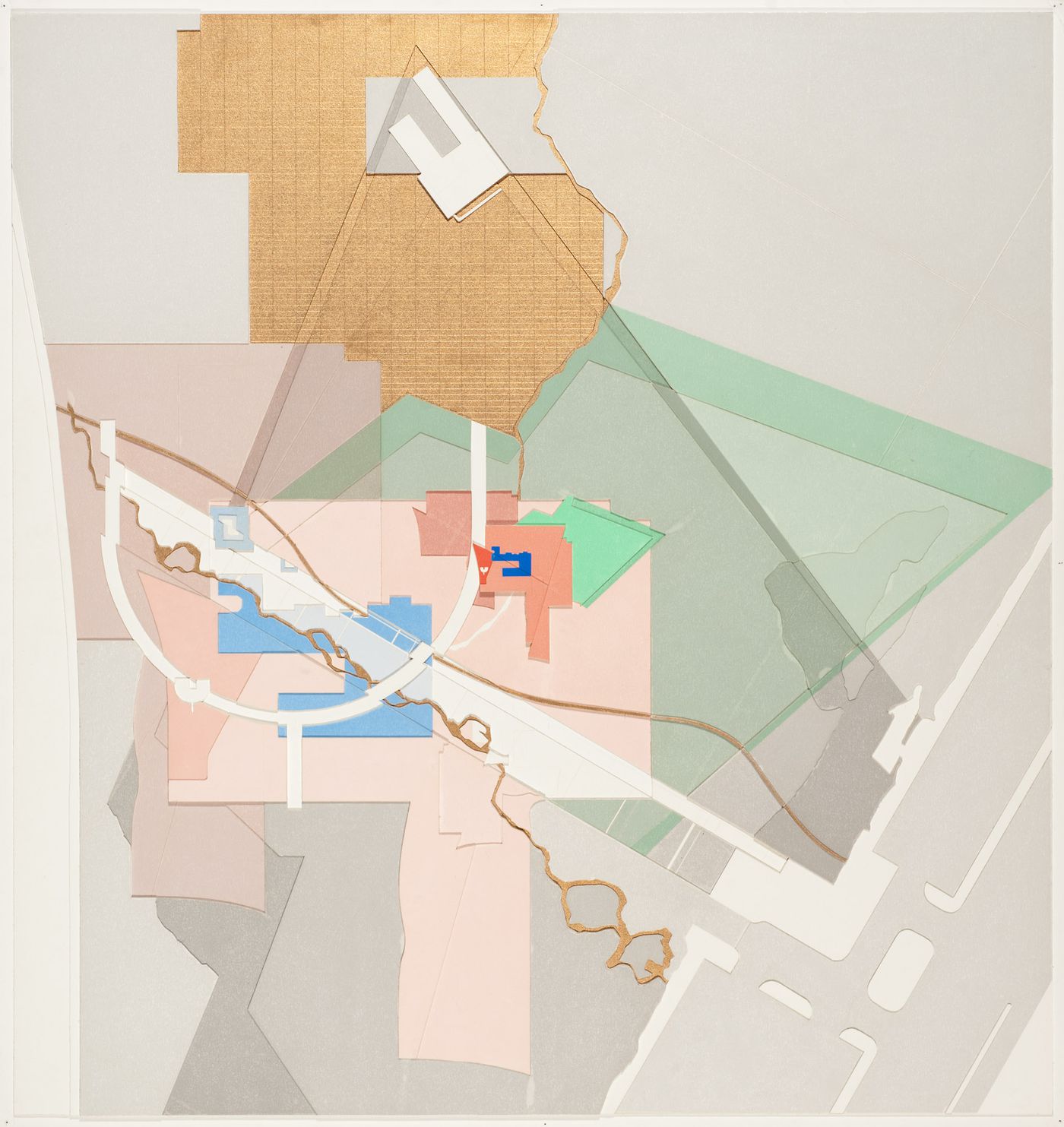 Roof/Site Plan for University Art Museum, Long Beach, California